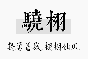 骁栩名字的寓意及含义