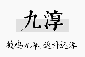 九淳名字的寓意及含义