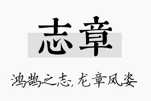 志章名字的寓意及含义