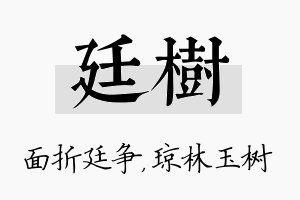 廷树名字的寓意及含义