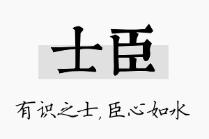 士臣名字的寓意及含义