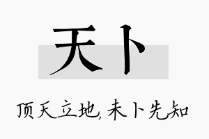 天卜名字的寓意及含义