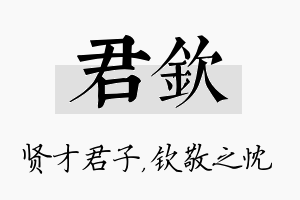 君钦名字的寓意及含义