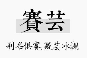 赛芸名字的寓意及含义