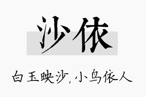 沙依名字的寓意及含义