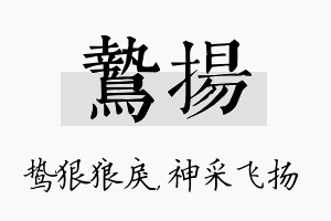 鸷扬名字的寓意及含义