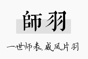 师羽名字的寓意及含义