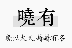 晓有名字的寓意及含义