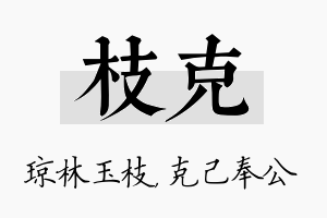 枝克名字的寓意及含义