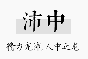 沛中名字的寓意及含义