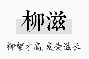 柳滋名字的寓意及含义