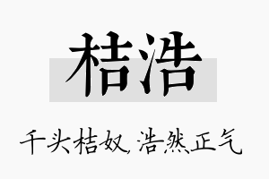 桔浩名字的寓意及含义