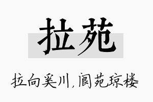 拉苑名字的寓意及含义