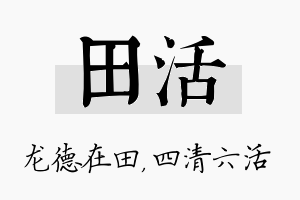 田活名字的寓意及含义