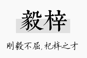 毅梓名字的寓意及含义