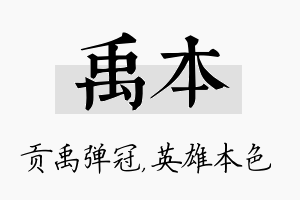 禹本名字的寓意及含义