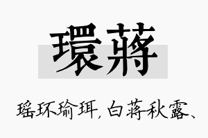 环蒋名字的寓意及含义