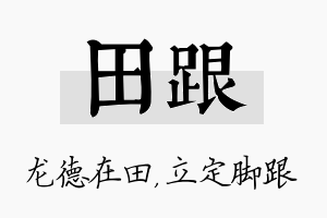 田跟名字的寓意及含义