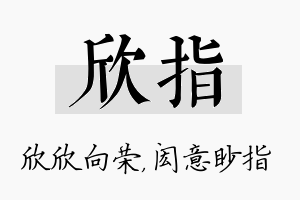 欣指名字的寓意及含义