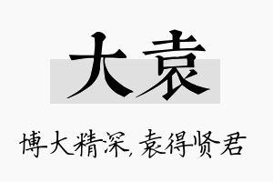 大袁名字的寓意及含义