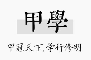 甲学名字的寓意及含义