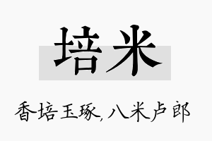 培米名字的寓意及含义