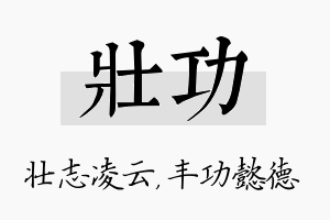 壮功名字的寓意及含义