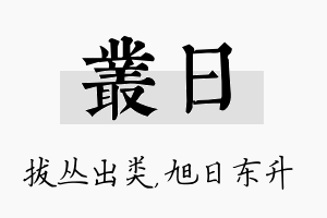 丛日名字的寓意及含义