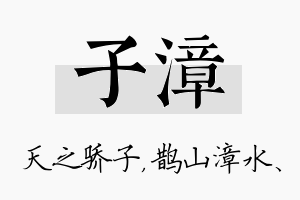 子漳名字的寓意及含义