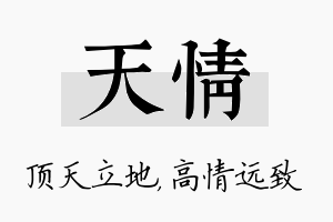 天情名字的寓意及含义