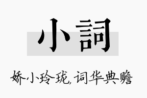 小词名字的寓意及含义