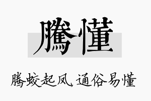 腾懂名字的寓意及含义