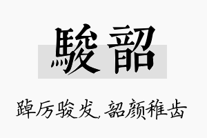 骏韶名字的寓意及含义