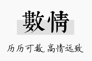 数情名字的寓意及含义