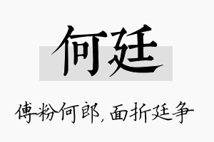 何廷名字的寓意及含义