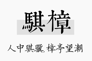 骐樟名字的寓意及含义