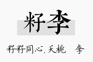 籽李名字的寓意及含义