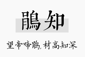 鹃知名字的寓意及含义