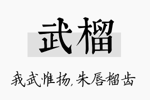 武榴名字的寓意及含义