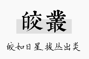 皎丛名字的寓意及含义