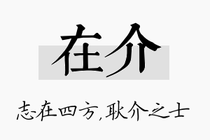 在介名字的寓意及含义