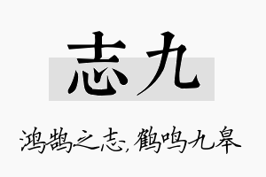 志九名字的寓意及含义