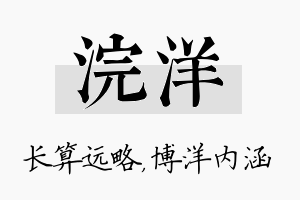 浣洋名字的寓意及含义