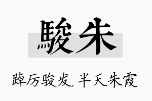 骏朱名字的寓意及含义