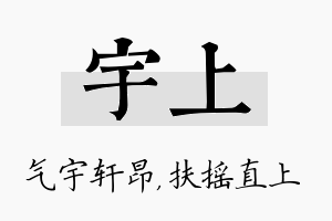 宇上名字的寓意及含义