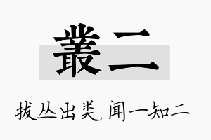 丛二名字的寓意及含义