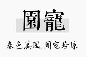 园宠名字的寓意及含义