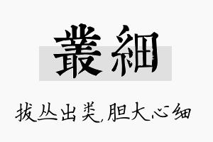 丛细名字的寓意及含义