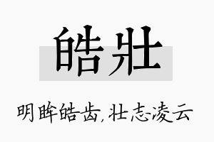 皓壮名字的寓意及含义