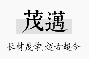 茂迈名字的寓意及含义